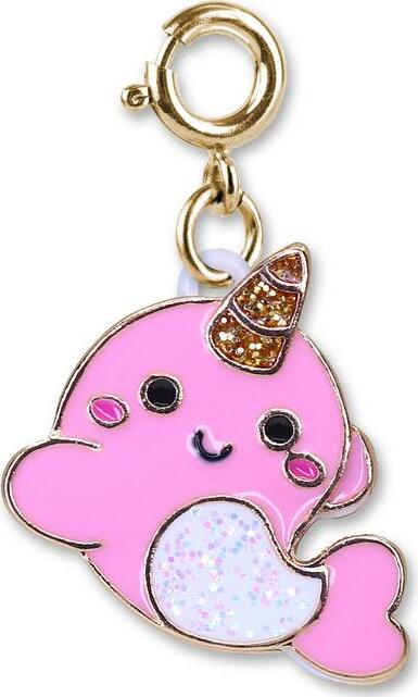 Gold Glitter Narwhal Charm