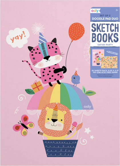 Safari Party Doodle Pad Duo Sketchbooks  Set Of 2