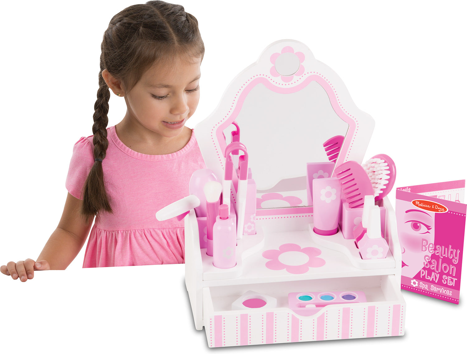 Toy Melissa And Doug Wooden Beauty Salon Vanity Play Set Beauty Salon