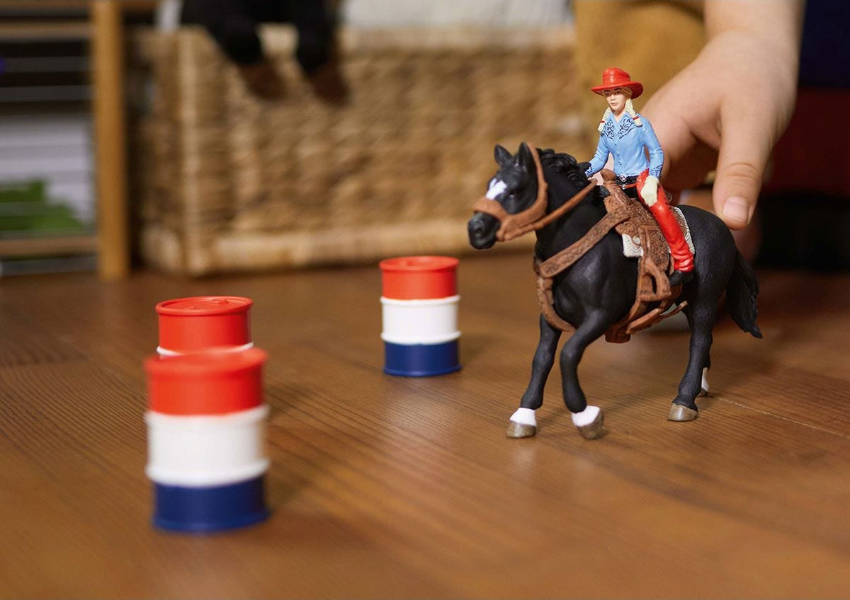 schleich Cowgirl Barrel Racing Fun