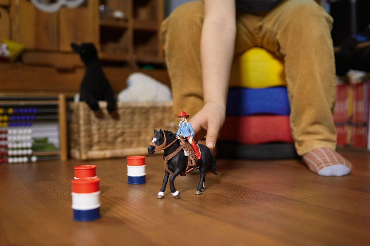 schleich Cowgirl Barrel Racing Fun