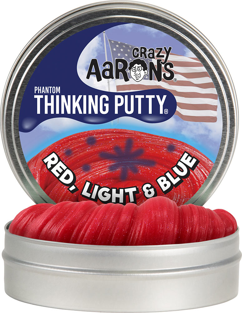 Crazy Aaron's Phantom Red, Light & Blue Thinking Putty