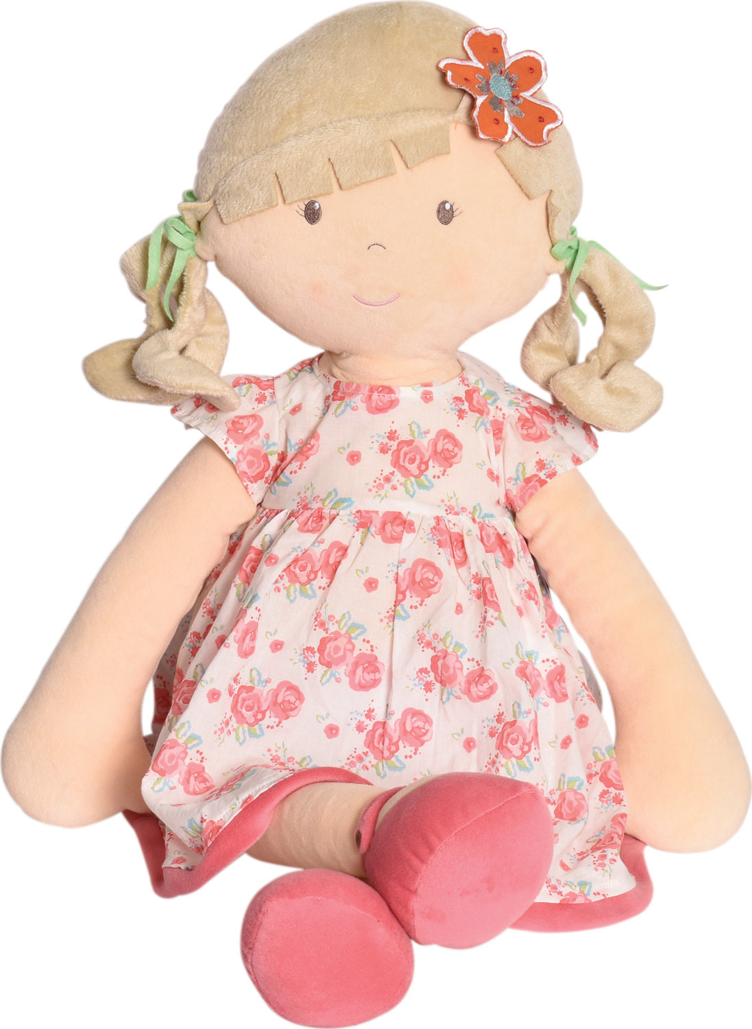Scarlet Beige Hair in Pink Floral Dress X-Large
