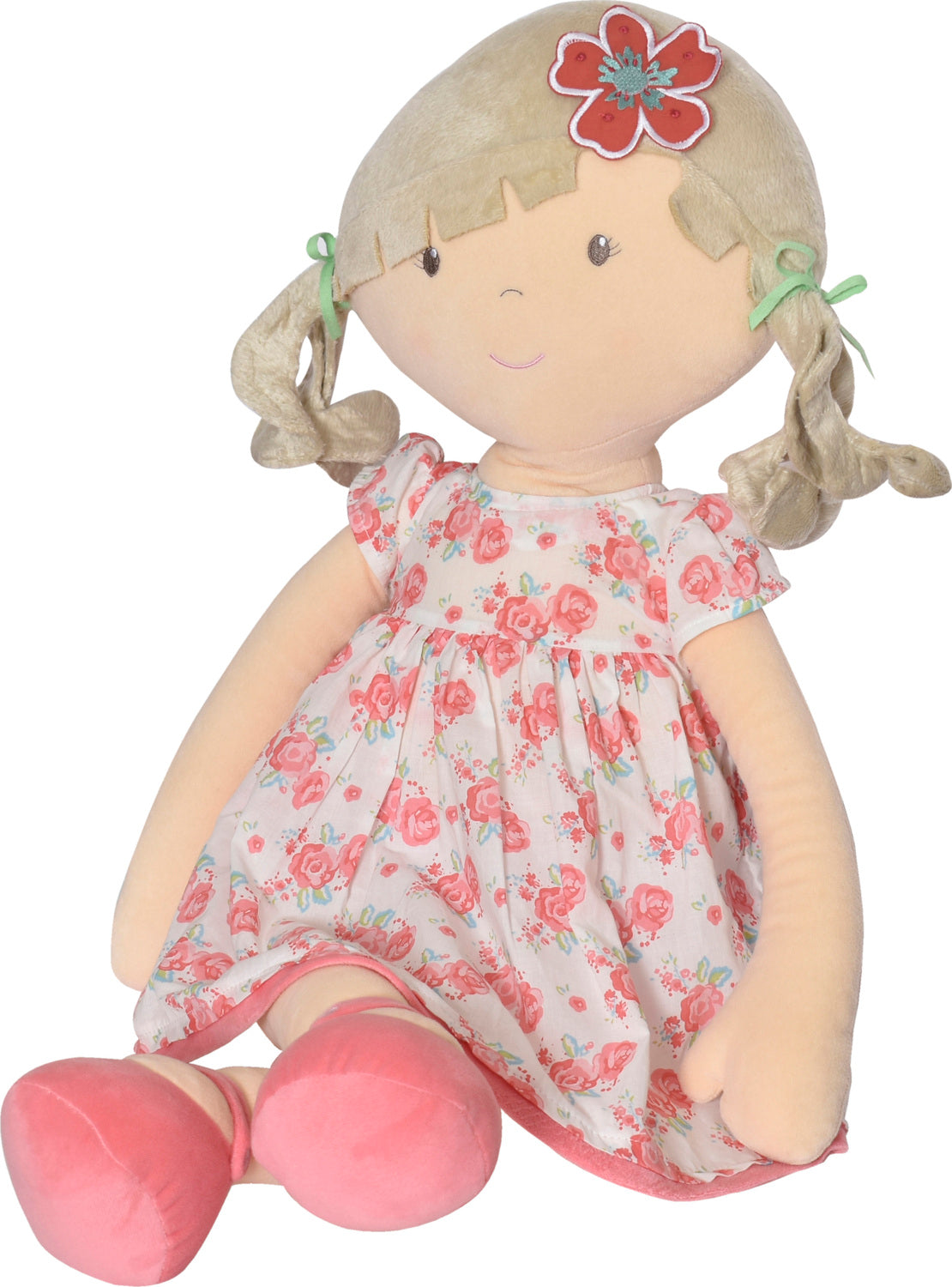 Scarlet Beige Hair in Pink Floral Dress X-Large