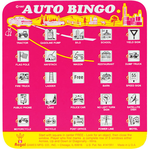 Travel Bingo Asst